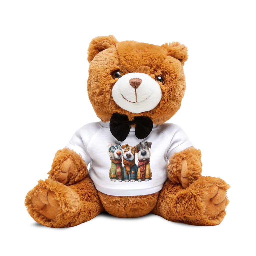 Three Dog Night  Teddy Bear with T-Shirt Plush Toy | Dressed Bear Illustration, Bow Tie