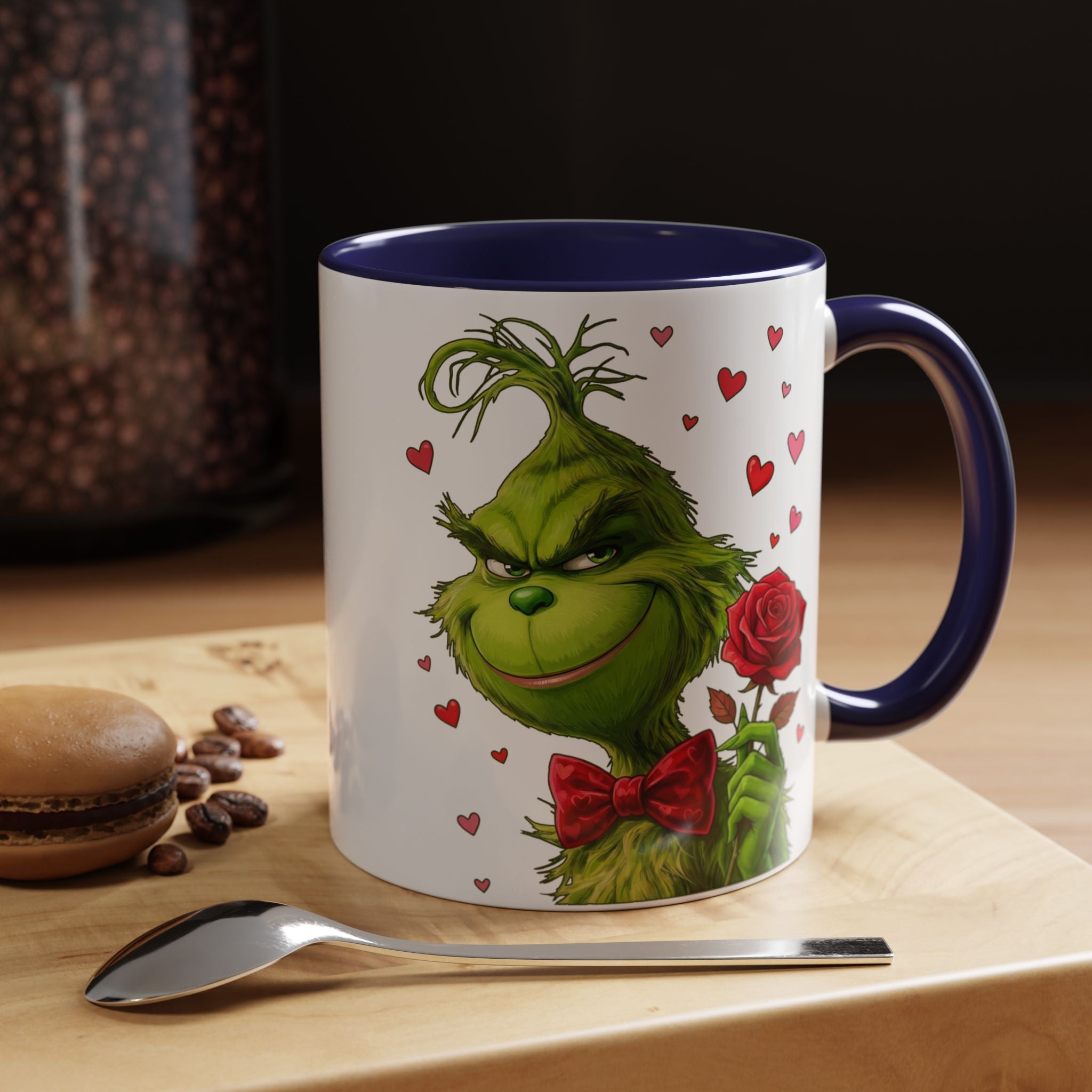 Grinch Holding Rose Mug | Accent Coffee Mug