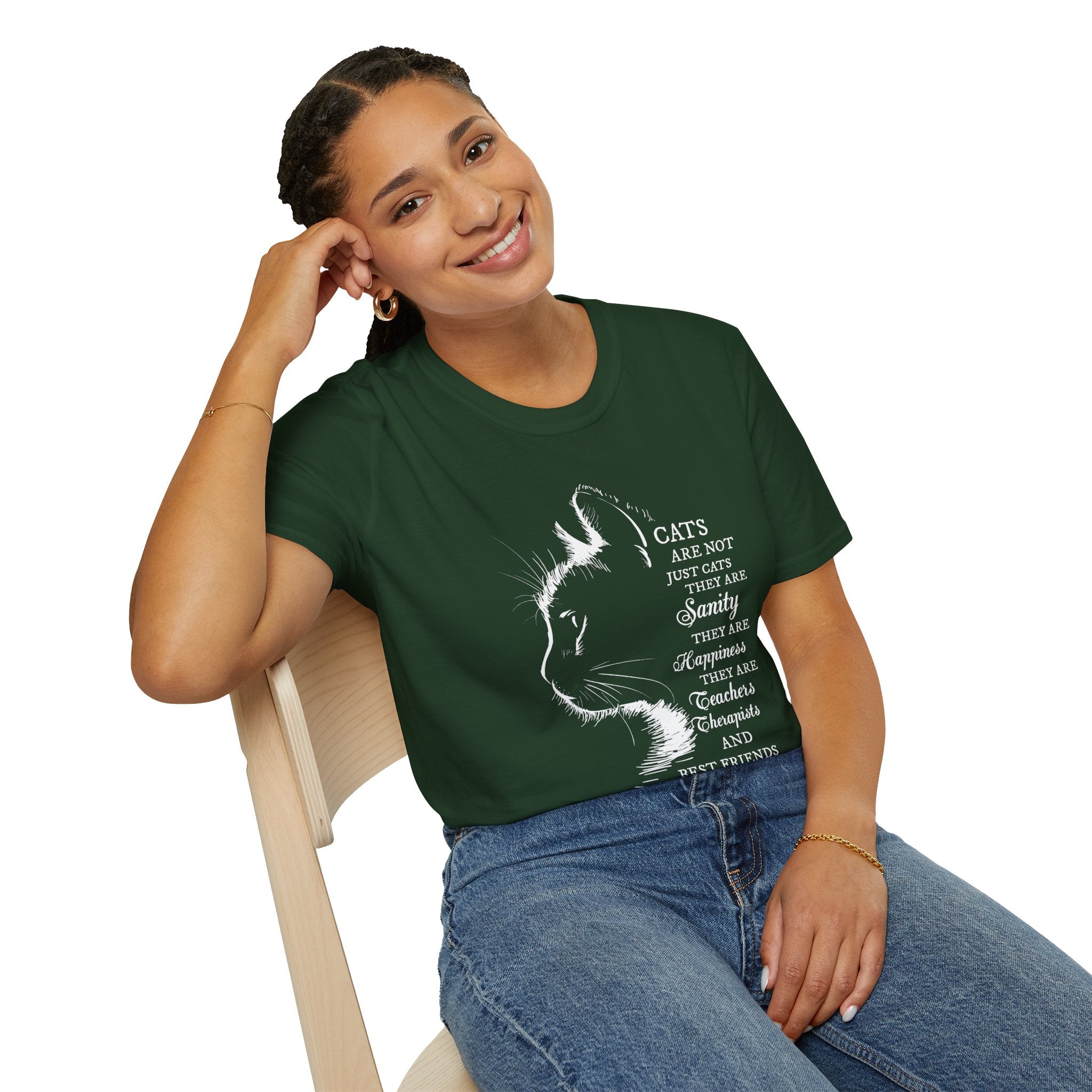 Cat Silhouette Quote T-Shirt | Cat Lovers Tee, Feline Friendship Design