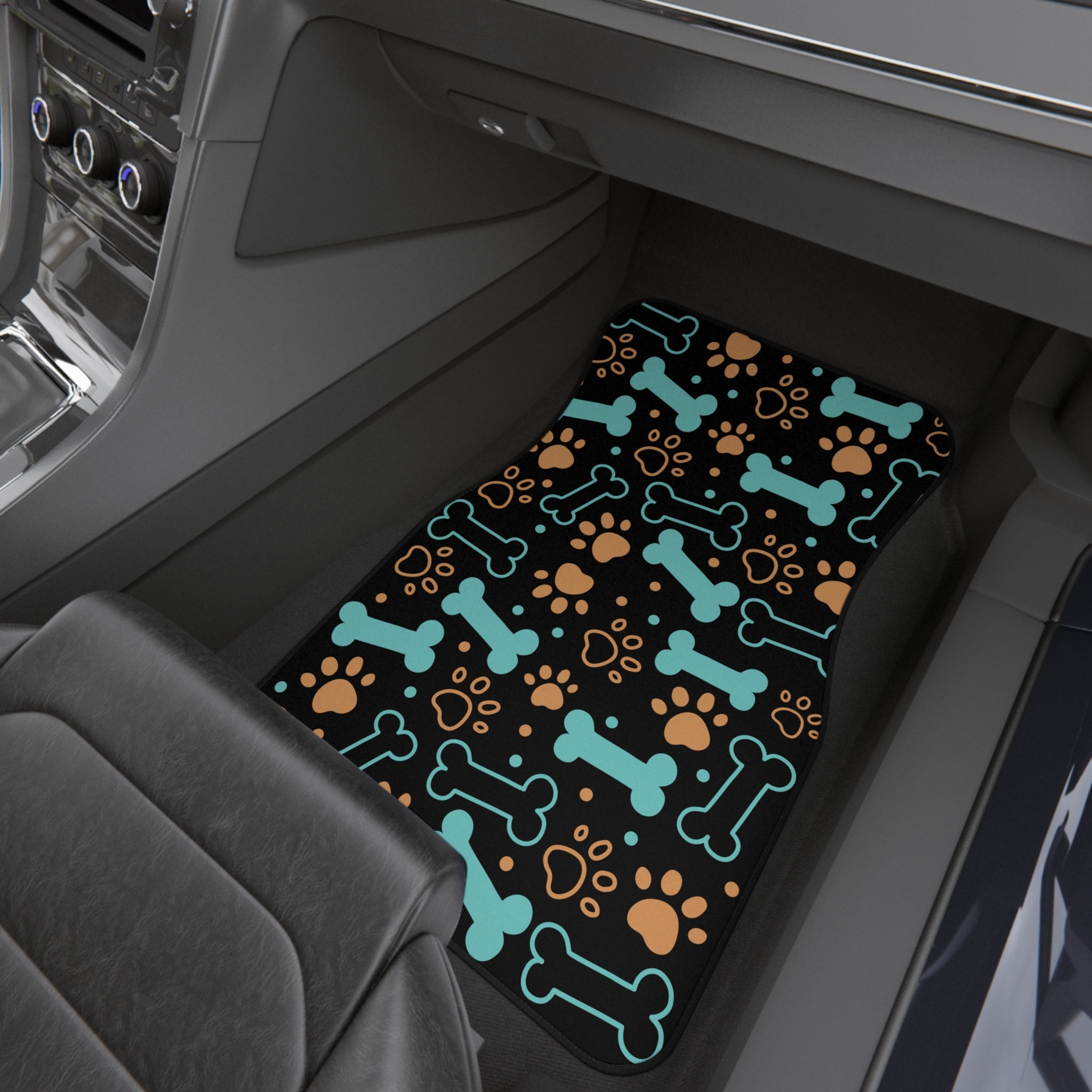 Dog Bones and Paw Print Car Mats | Front Floor Mats