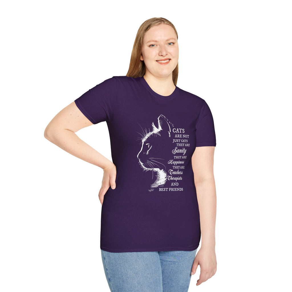 Cat Silhouette Quote T-Shirt | Cat Lovers Tee, Feline Friendship Design