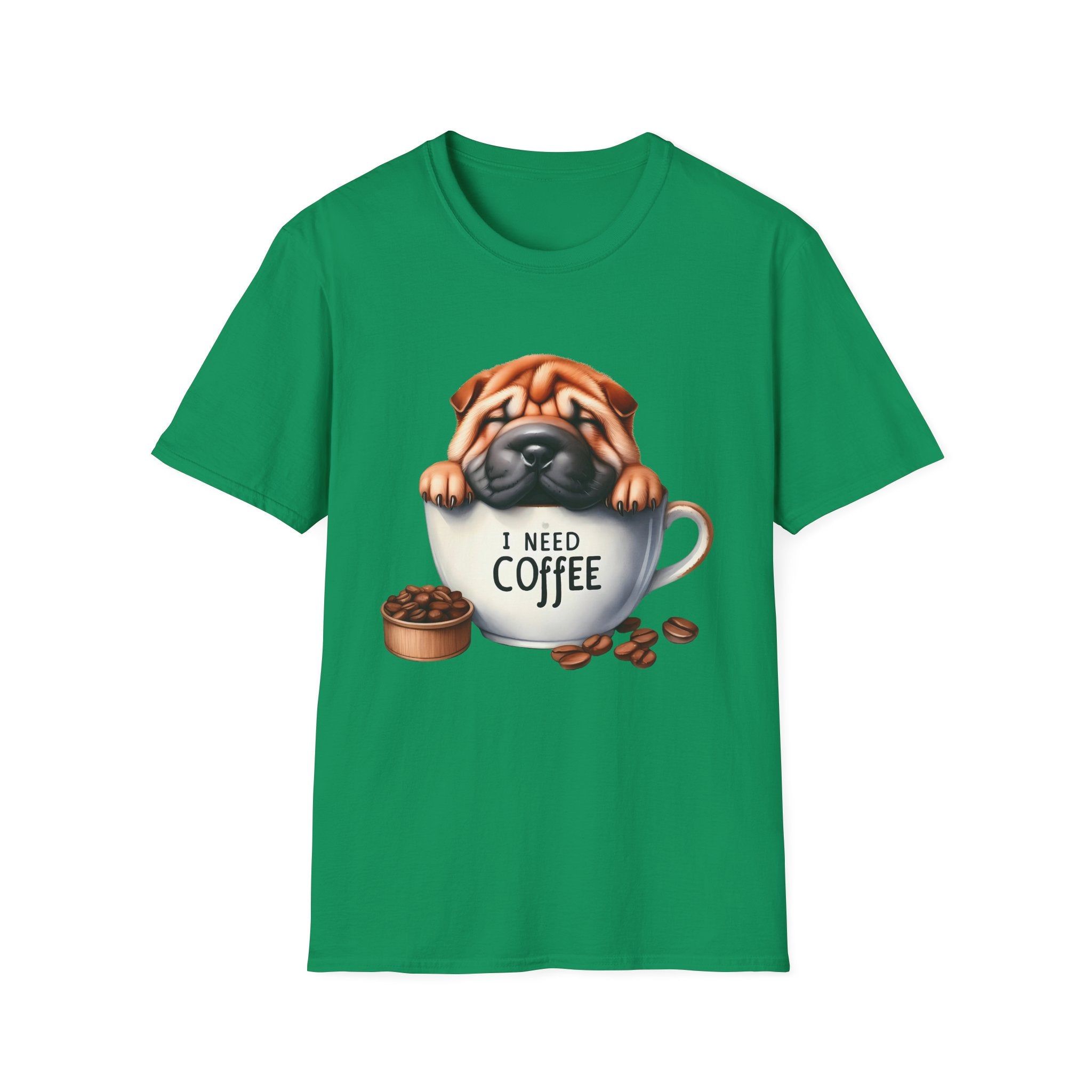 Pug in Coffee Cup T-Shirt | I Need Coffee Puppy Tee