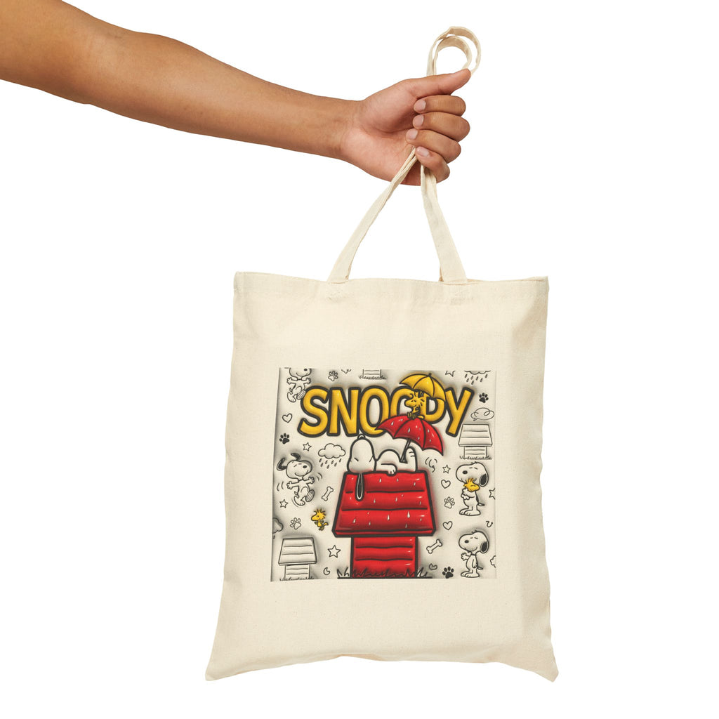 Snoopee Comic Panel Tote Bag | Peanut Doghouse Illustration