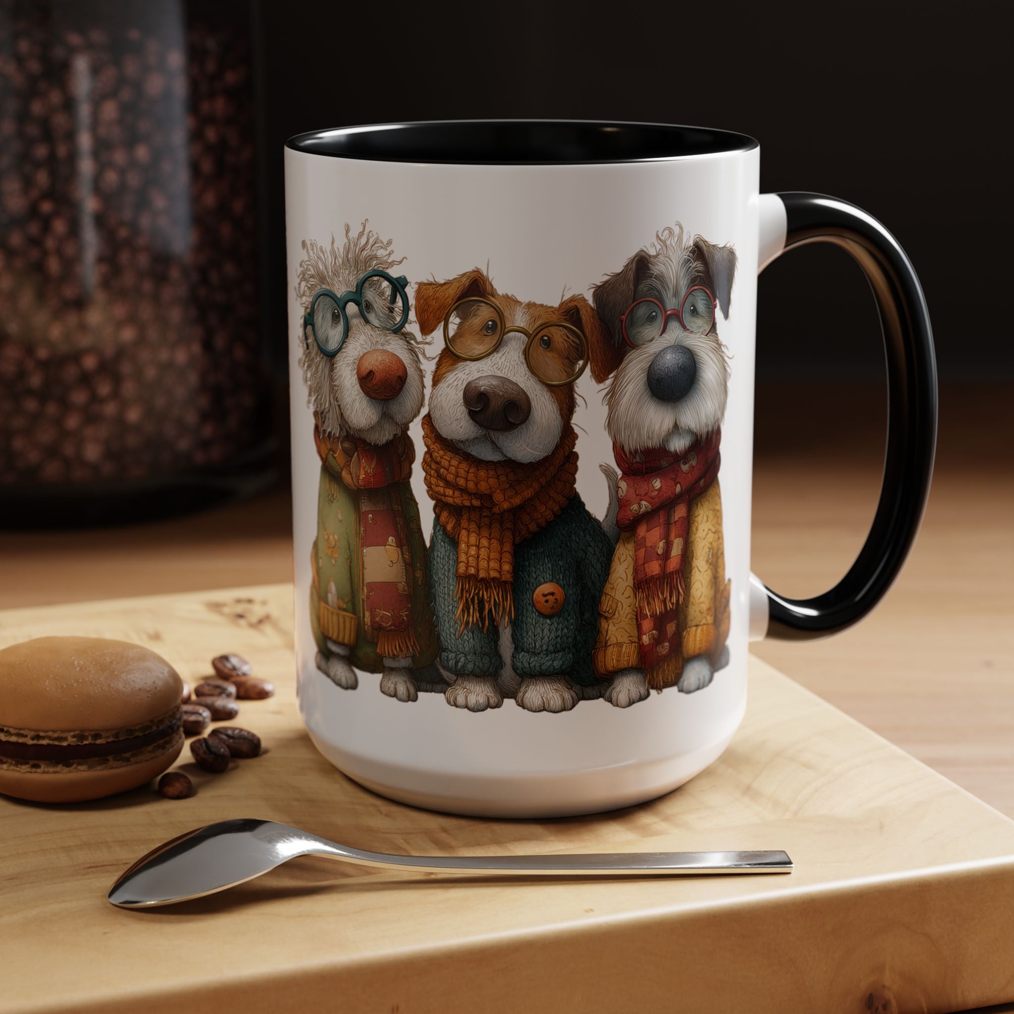 Three Cozy Dogs Mug | Accent Coffee Mug
