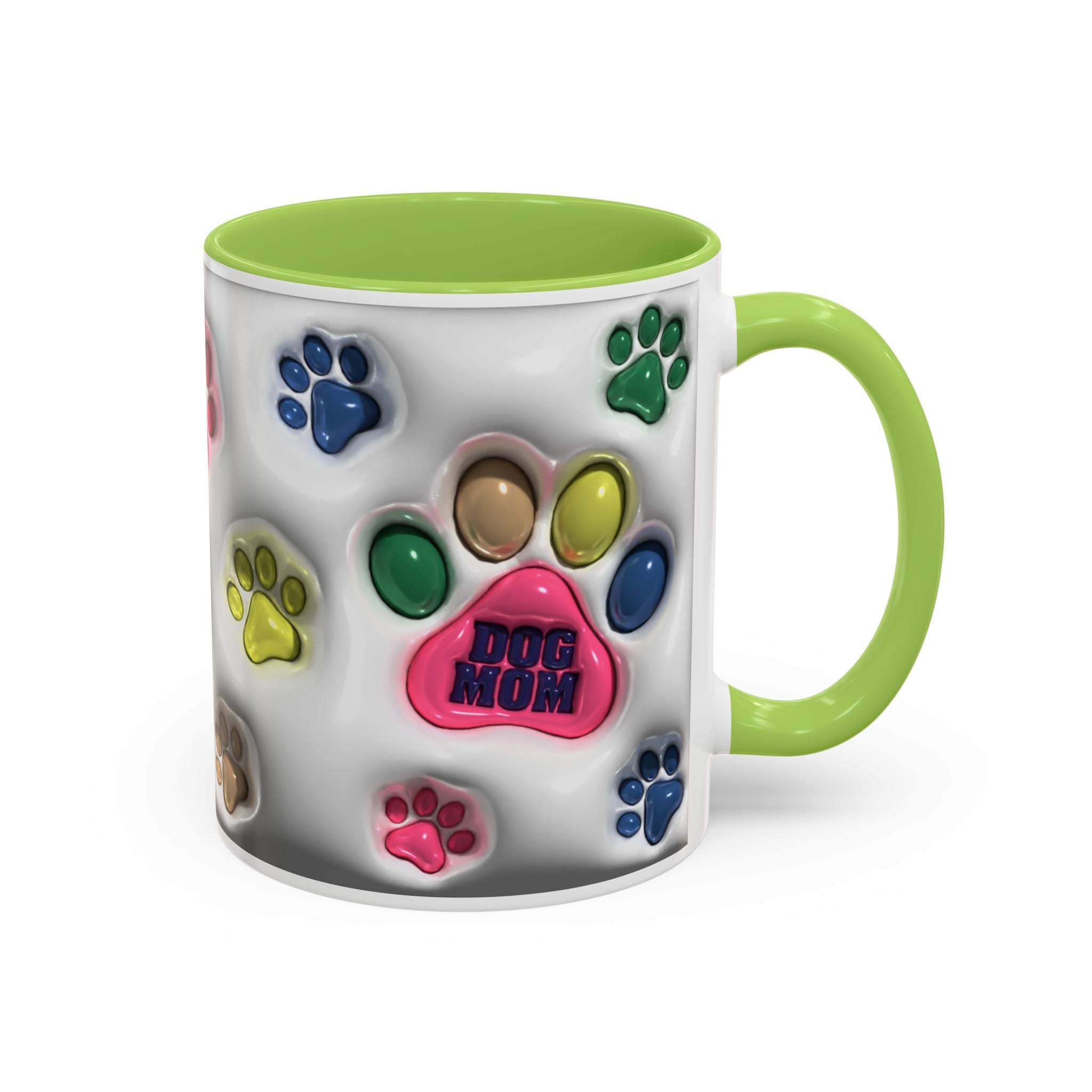 Colorful Paw Print Dog Mom Mug | Accent Coffee Mug