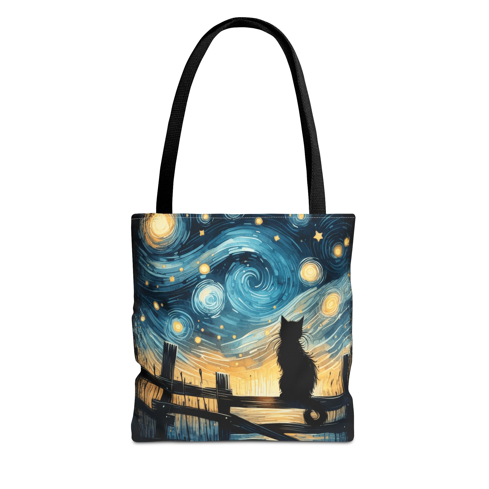 Starry Night Cat Tote | Van Gogh Inspired Swirling Sky Bag