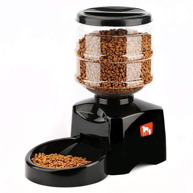 Automatic Pet Feeder fountain Voice Message Recording LCD Screen Dogs Cats Food Dispenser Bowl