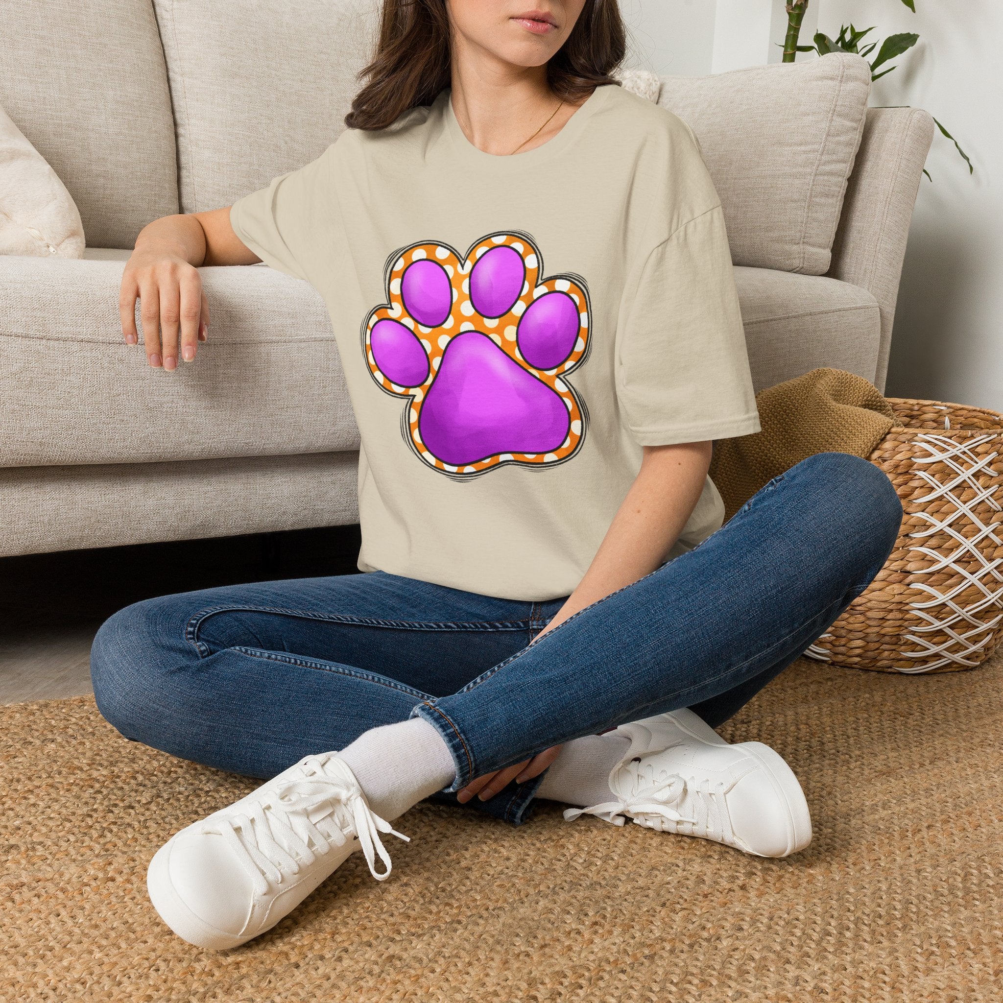 Pink Paw Print T-Shirt | Cute Animal Paw Graphic Tee