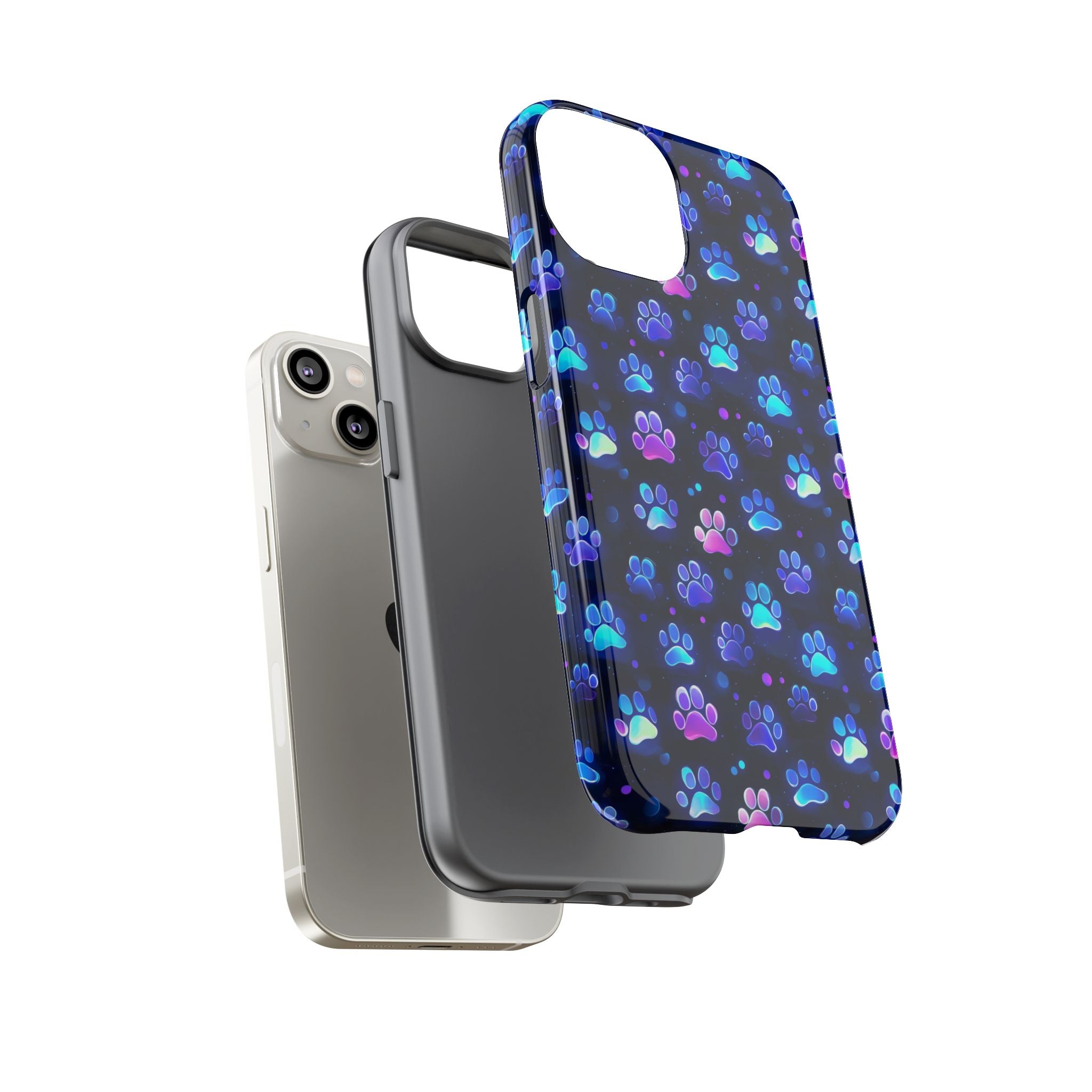 Neon Paw Print Phone Case | Tough Case