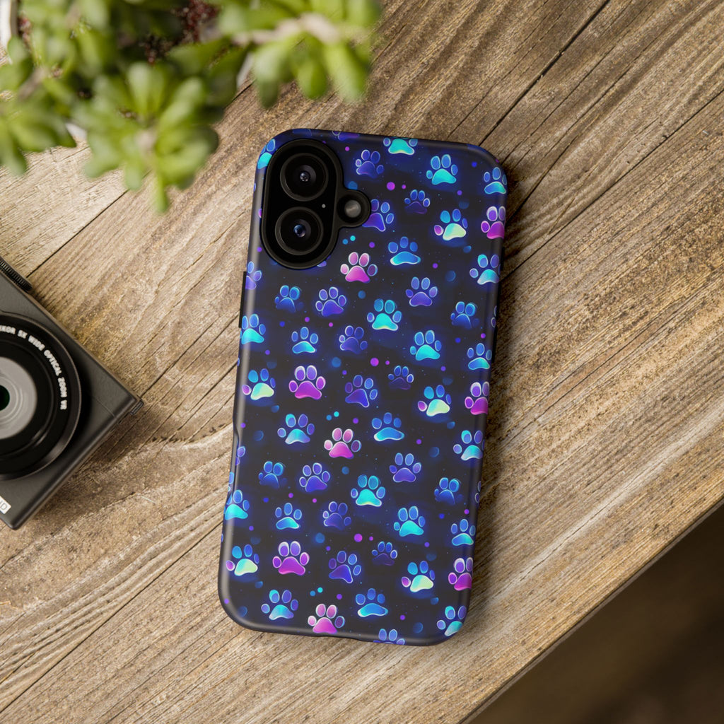 Neon Paw Print Phone Case | Tough Case