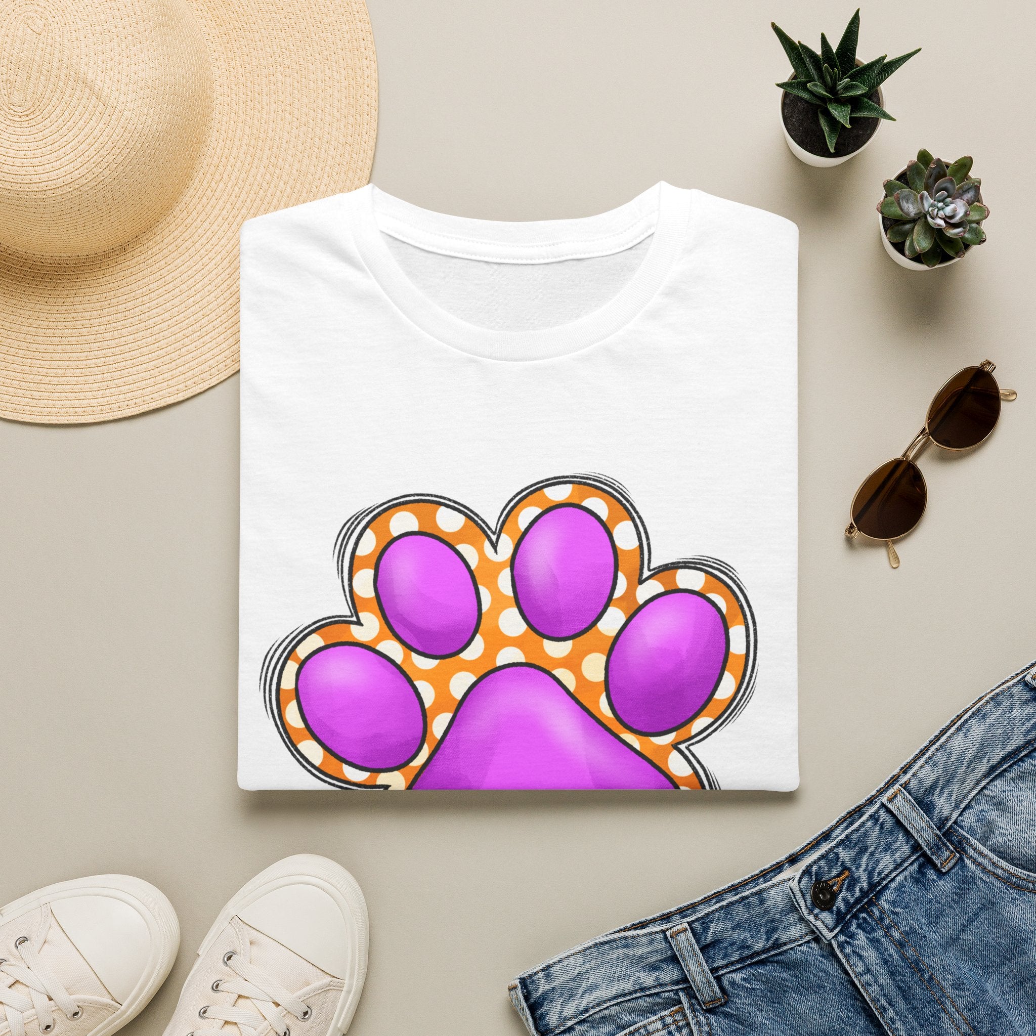 Pink Paw Print T-Shirt | Cute Animal Paw Graphic Tee