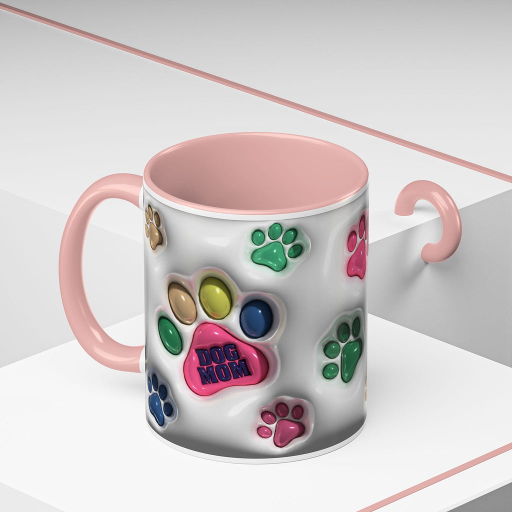 Colorful Paw Print Dog Mom Mug | Accent Coffee Mug