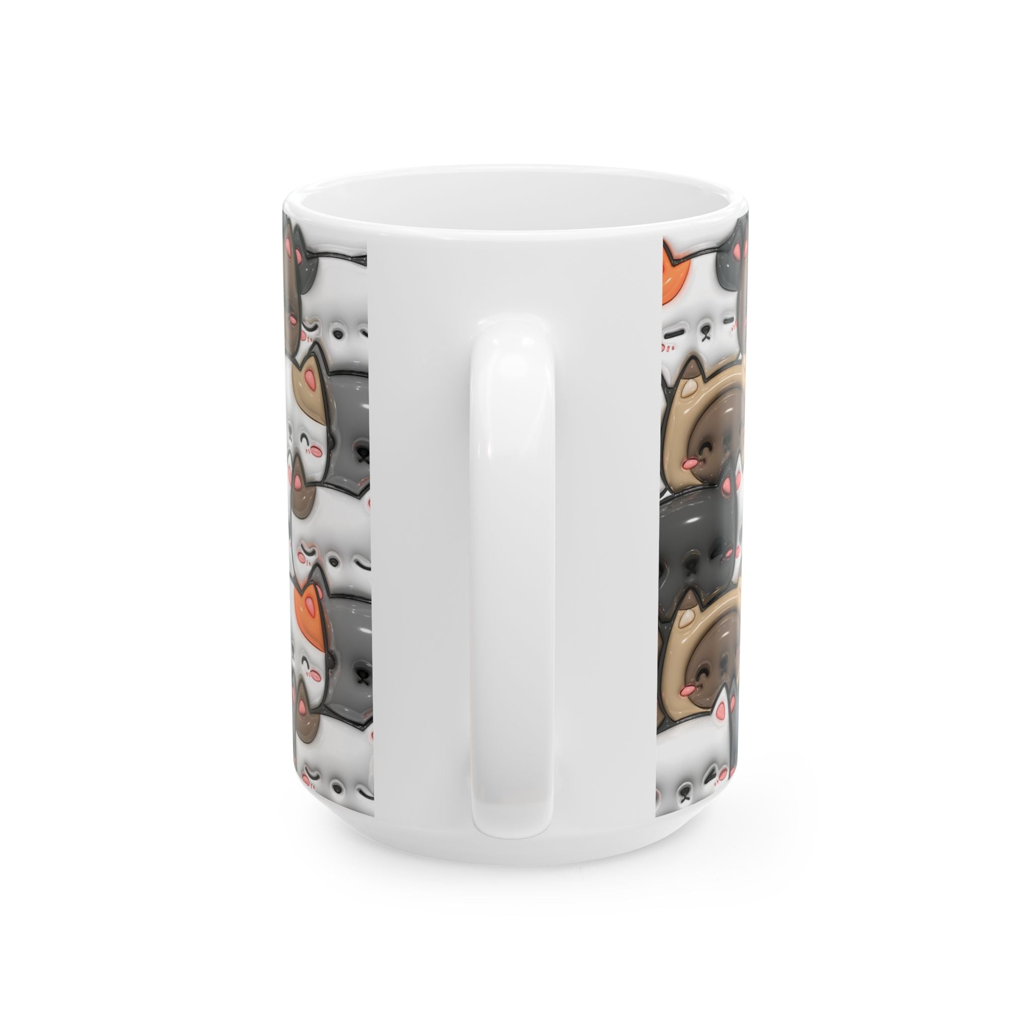 Kawaii Cat Pattern Mug | Cute Cats Ceramic Coffee Cup