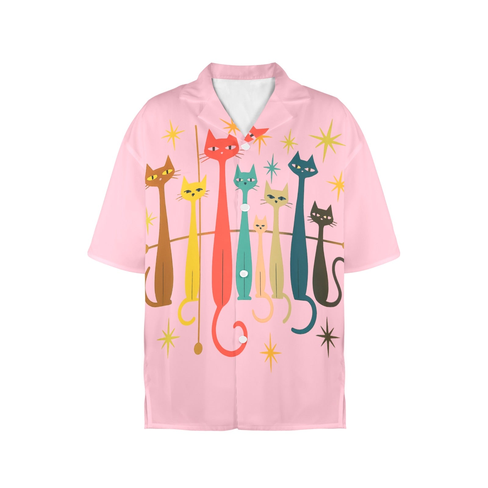Retro Kats 1950s 1960s  Women's All Over Print Shirt （Made in USA - Ships to USA Only）Free Shipping