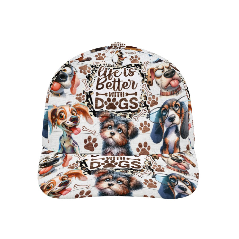 Life is Better with Dogs Baseball Cap #Dogs #Pets