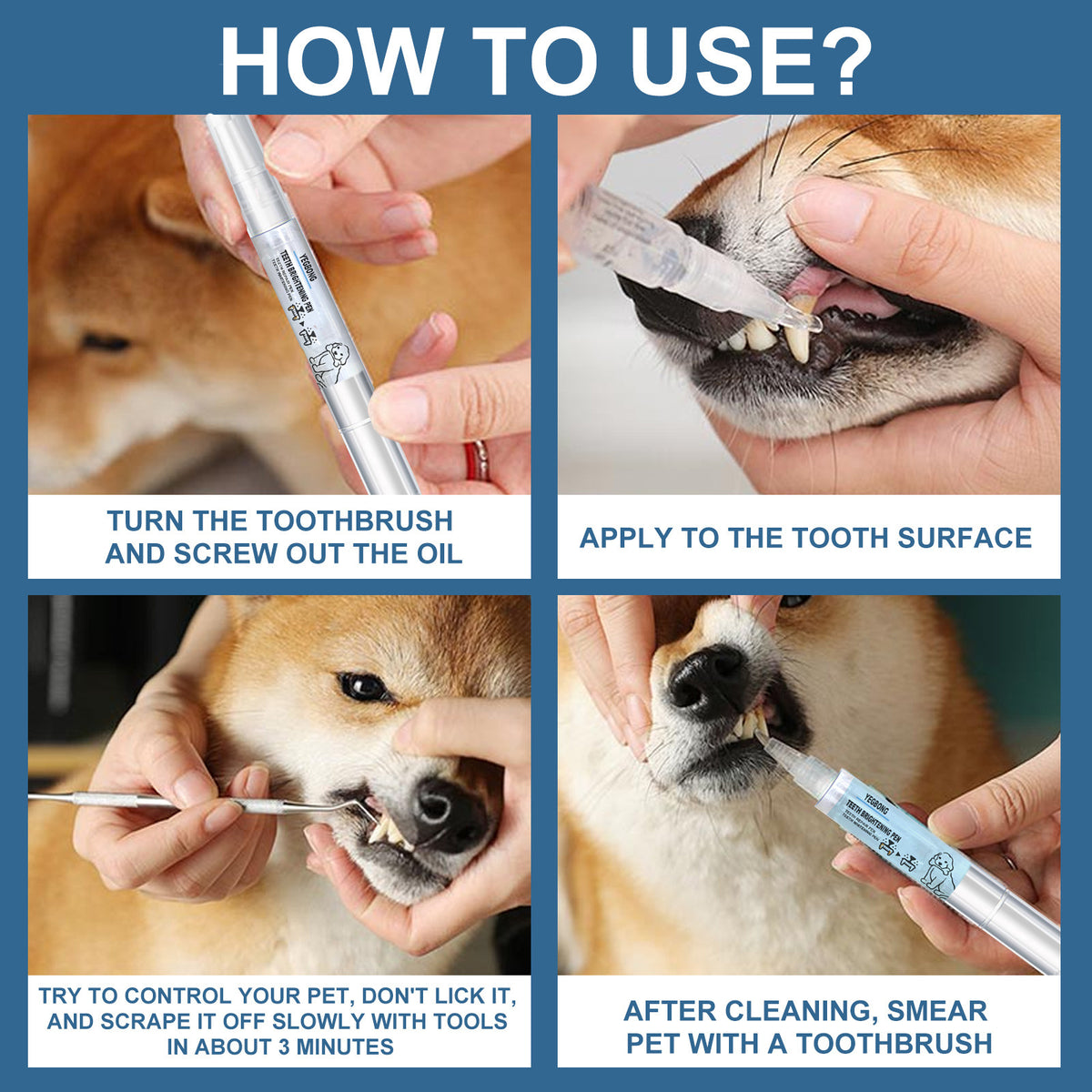 Pet Tooth Beauty Pen Dog Cat Cat Dog Pet tooth cleaning pen tartar stone cleaning tool