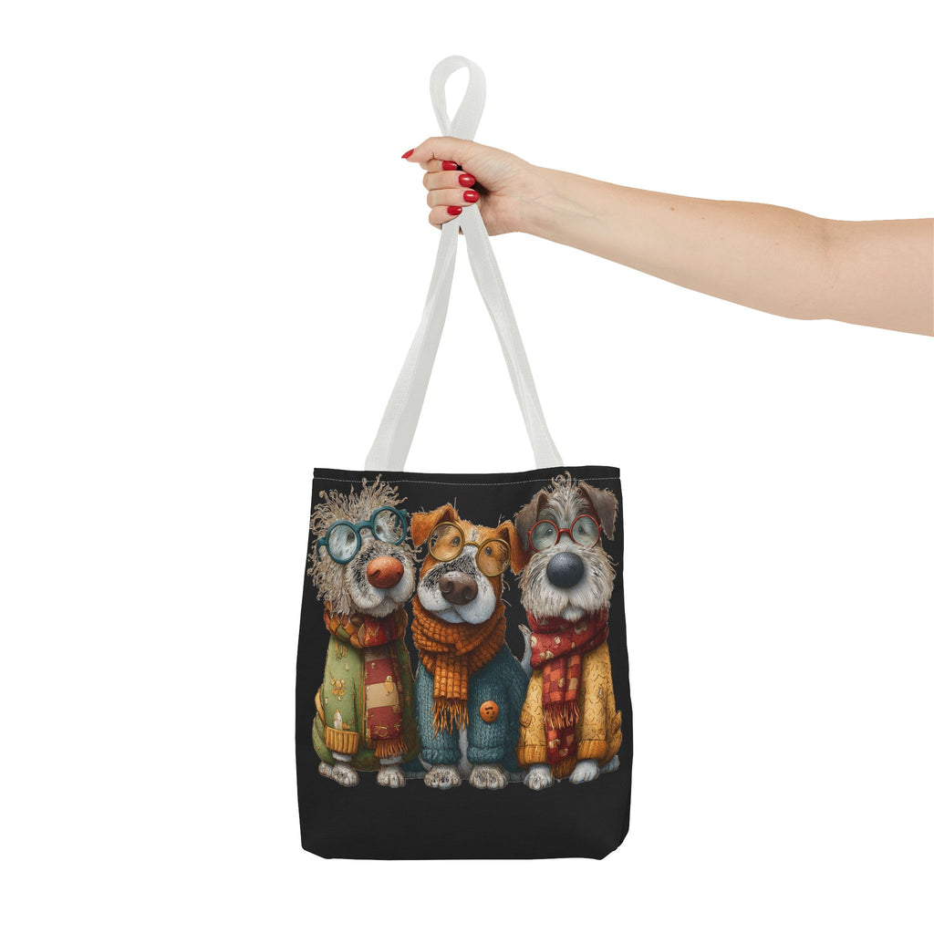 Three Cozy Dogs Tote Bag | Cute Winter Dogs Illustration