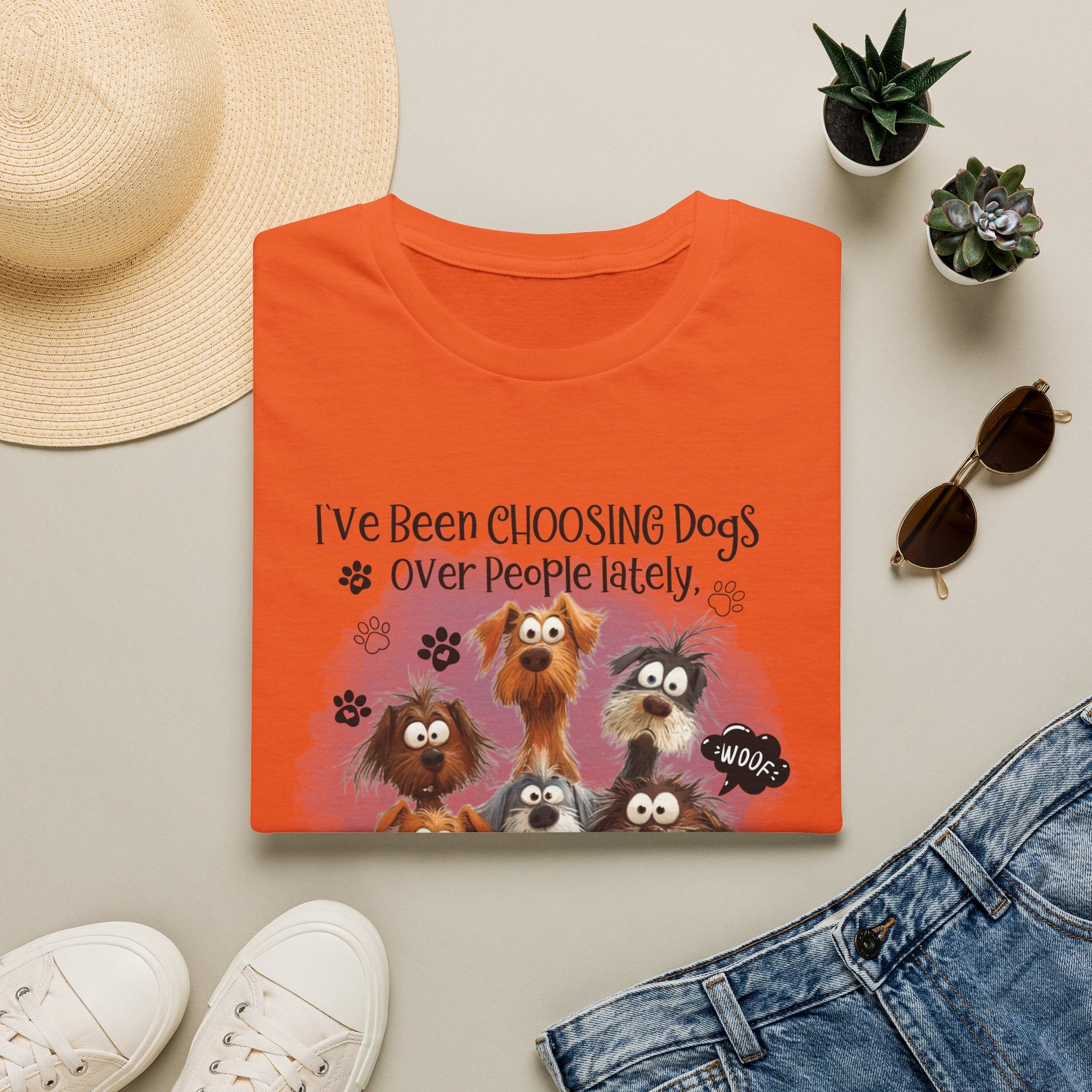 Choosing Dogs Over People T-Shirt | Cute Cartoon Dogs, Paw Print Design