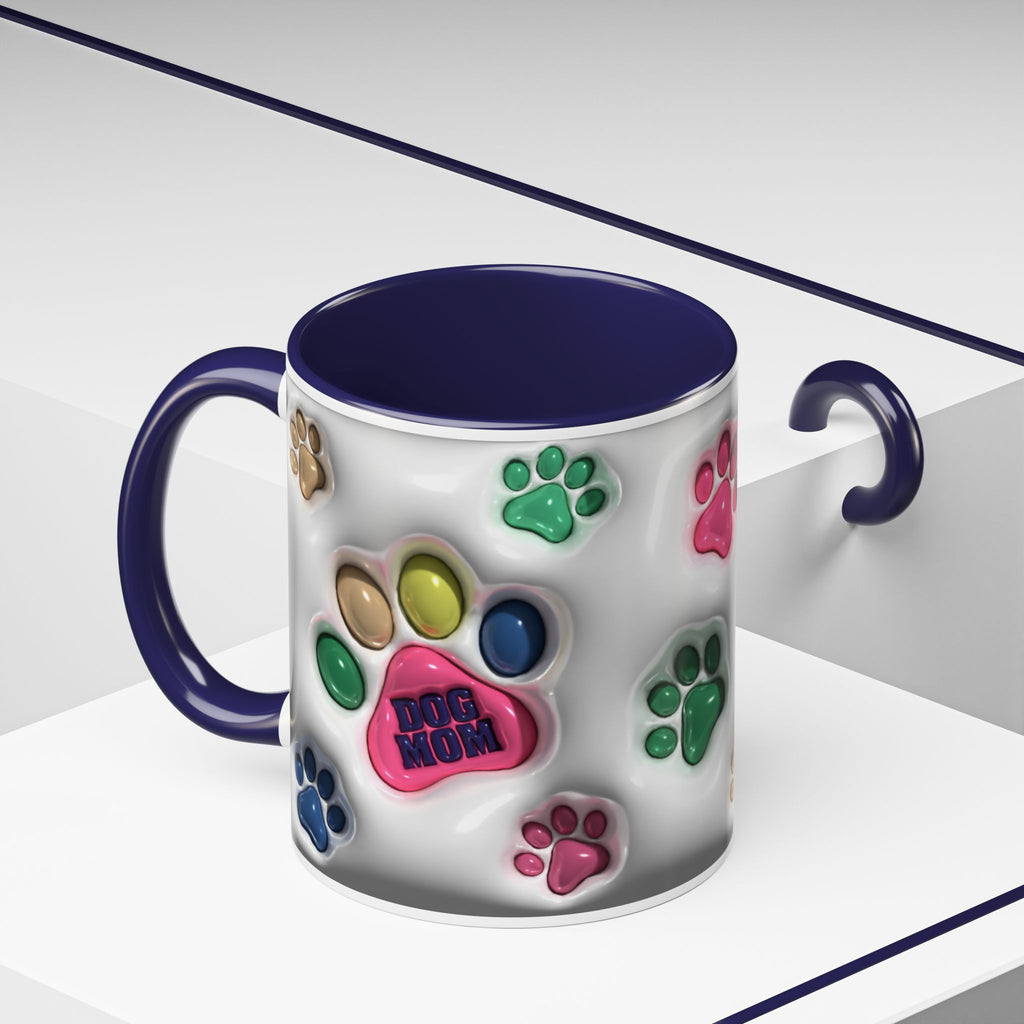 Colorful Paw Print Dog Mom Mug | Accent Coffee Mug
