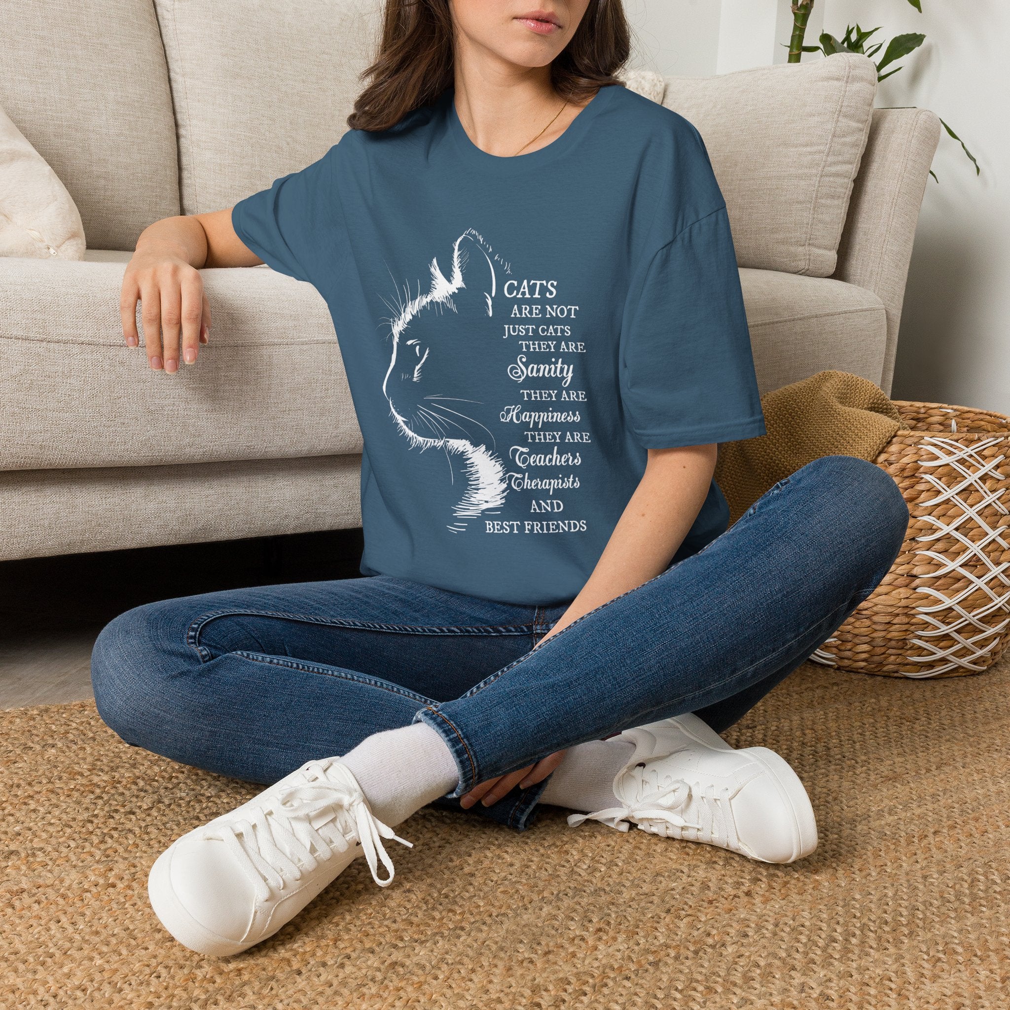 Cat Silhouette Quote T-Shirt | Cat Lovers Tee, Feline Friendship Design
