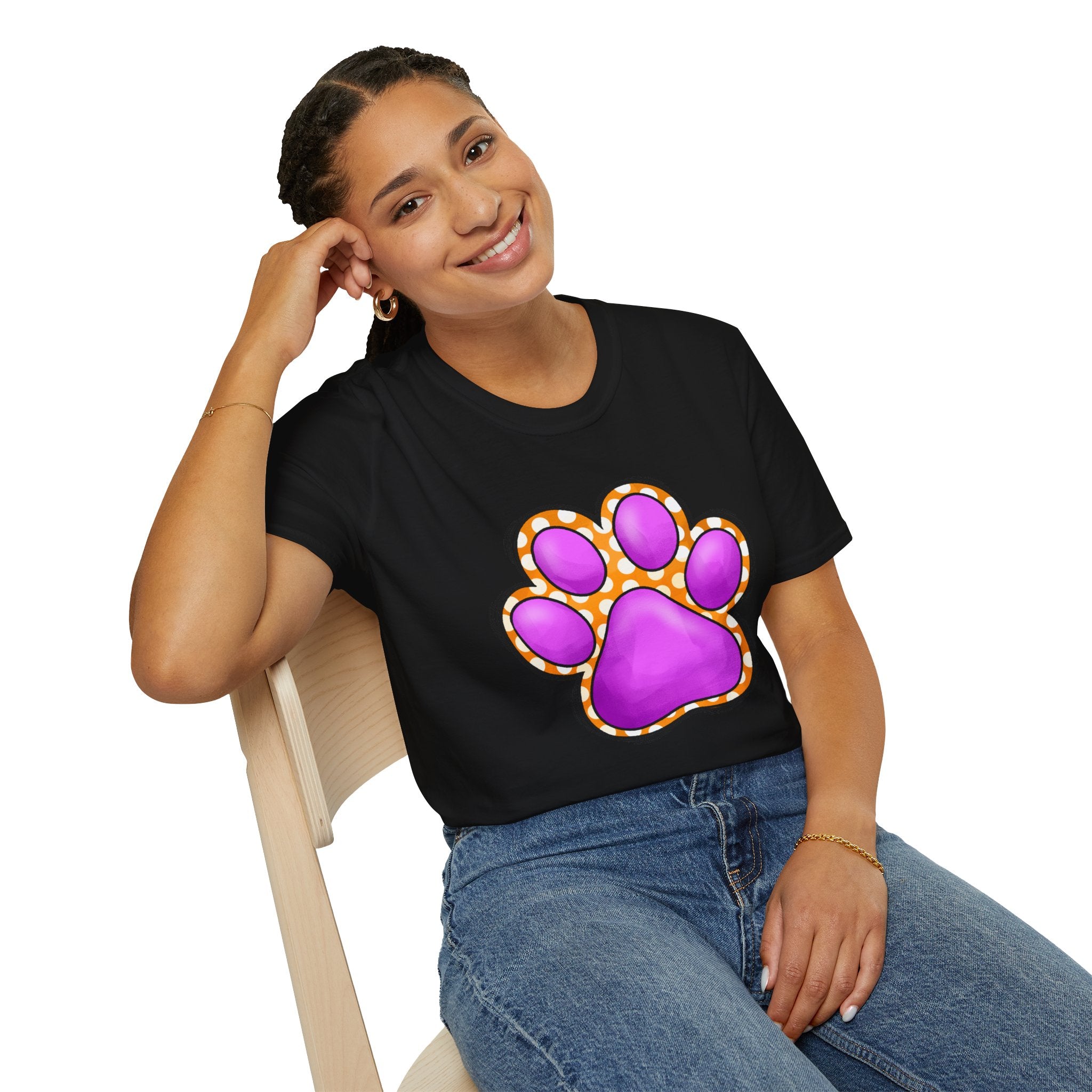 Pink Paw Print T-Shirt | Cute Animal Paw Graphic Tee