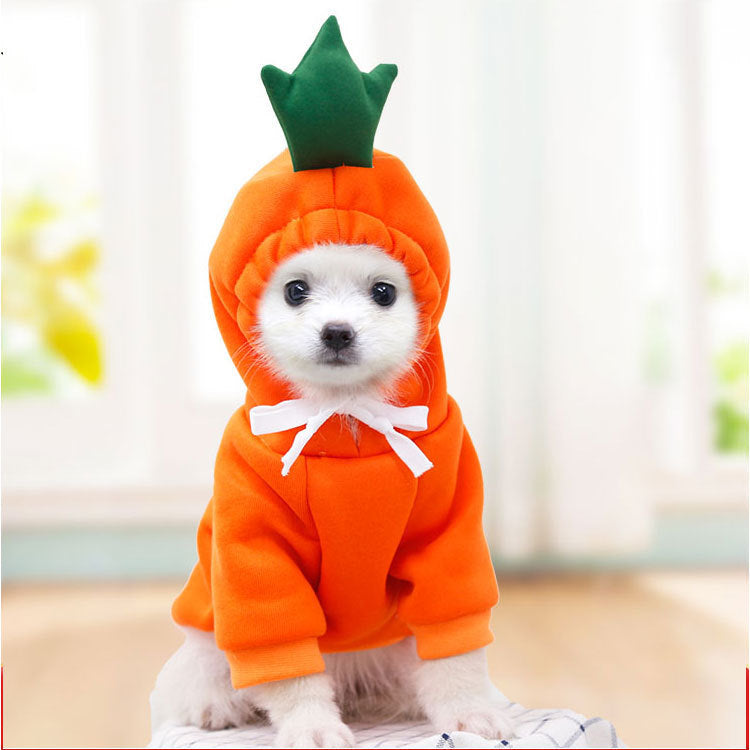 Small And Medium-Sized Dogs Fruit Sweatshirt Dogs And Cats Fall And Winter Sweatshirt Fleece Clothing Supplies Pet Teddy Pitcher