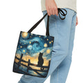 Starry Night Cat Tote | Van Gogh Inspired Swirling Sky Bag