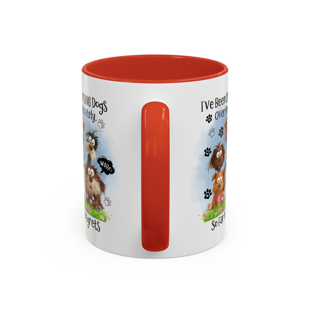 Choosing Dogs Over People Mug | Funny Cute Cartoon Dogs, 11oz 15oz Accent Coffee Mug
