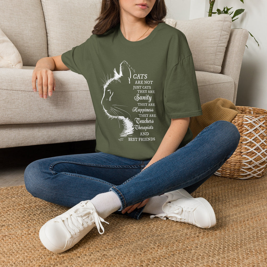 Cat Silhouette Quote T-Shirt | Cat Lovers Tee, Feline Friendship Design