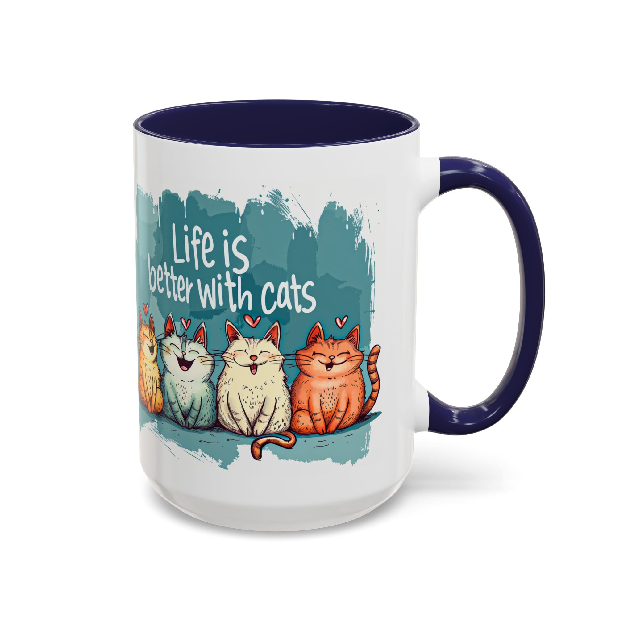 Life Is Better With Cats Coffee Mug | Accent Two-Tone Mug