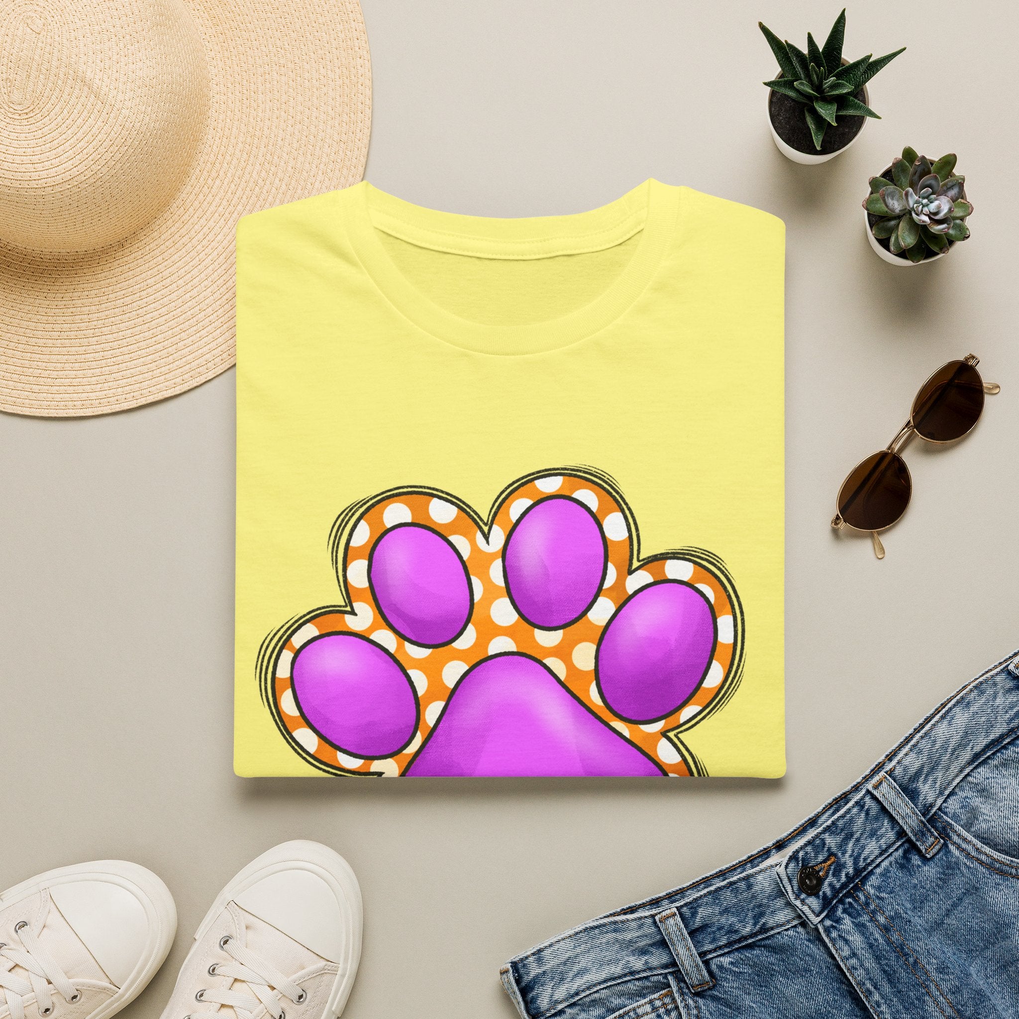 Pink Paw Print T-Shirt | Cute Animal Paw Graphic Tee