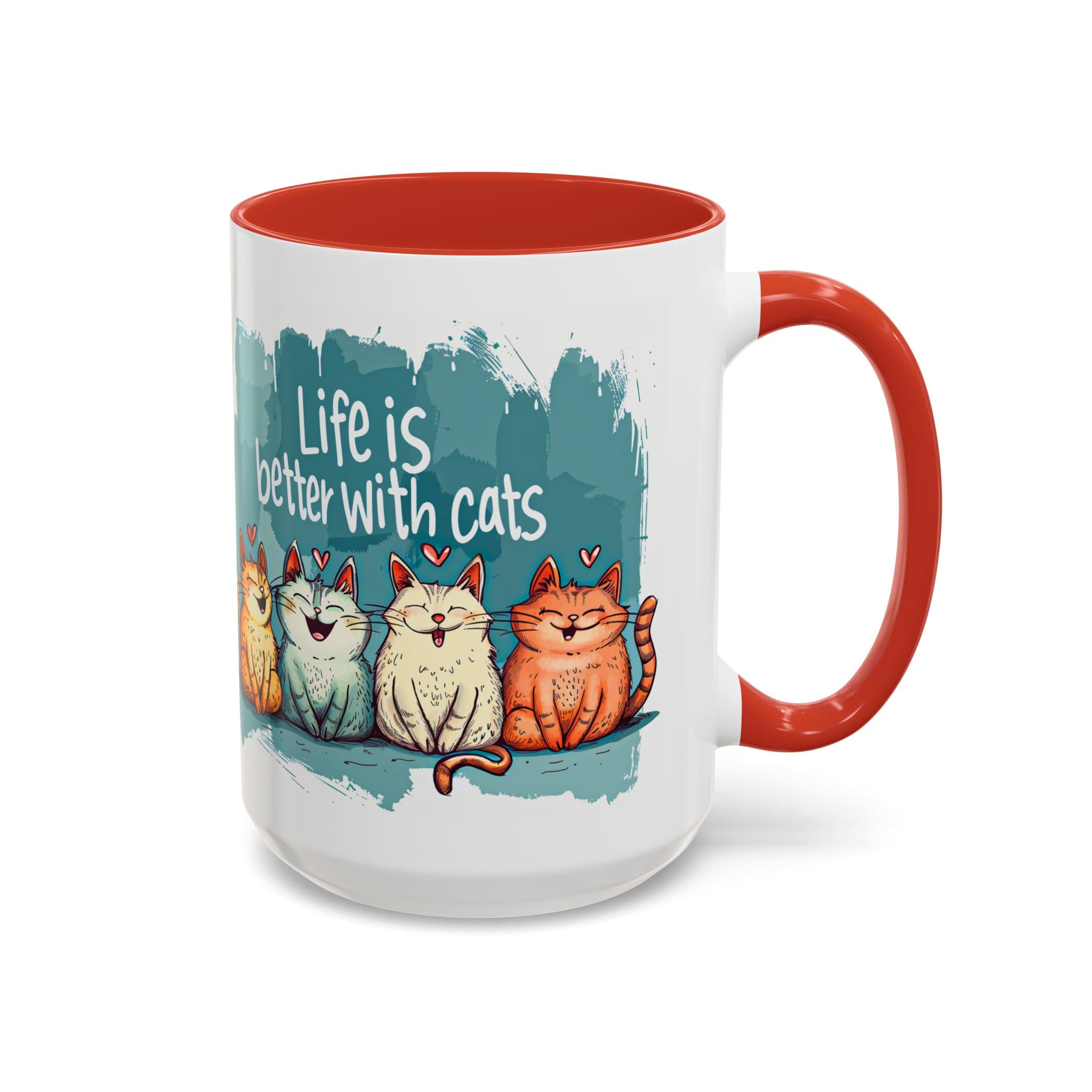 Life Is Better With Cats Coffee Mug | Accent Two-Tone Mug