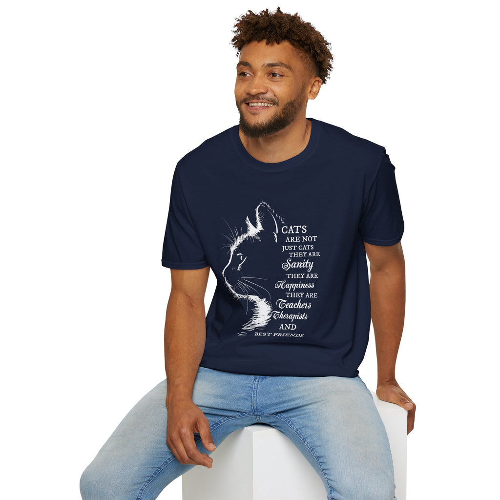Cat Silhouette Quote T-Shirt | Cat Lovers Tee, Feline Friendship Design