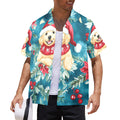 Men's All Over Print Puppy Dog Christmas Shirt Made In USA