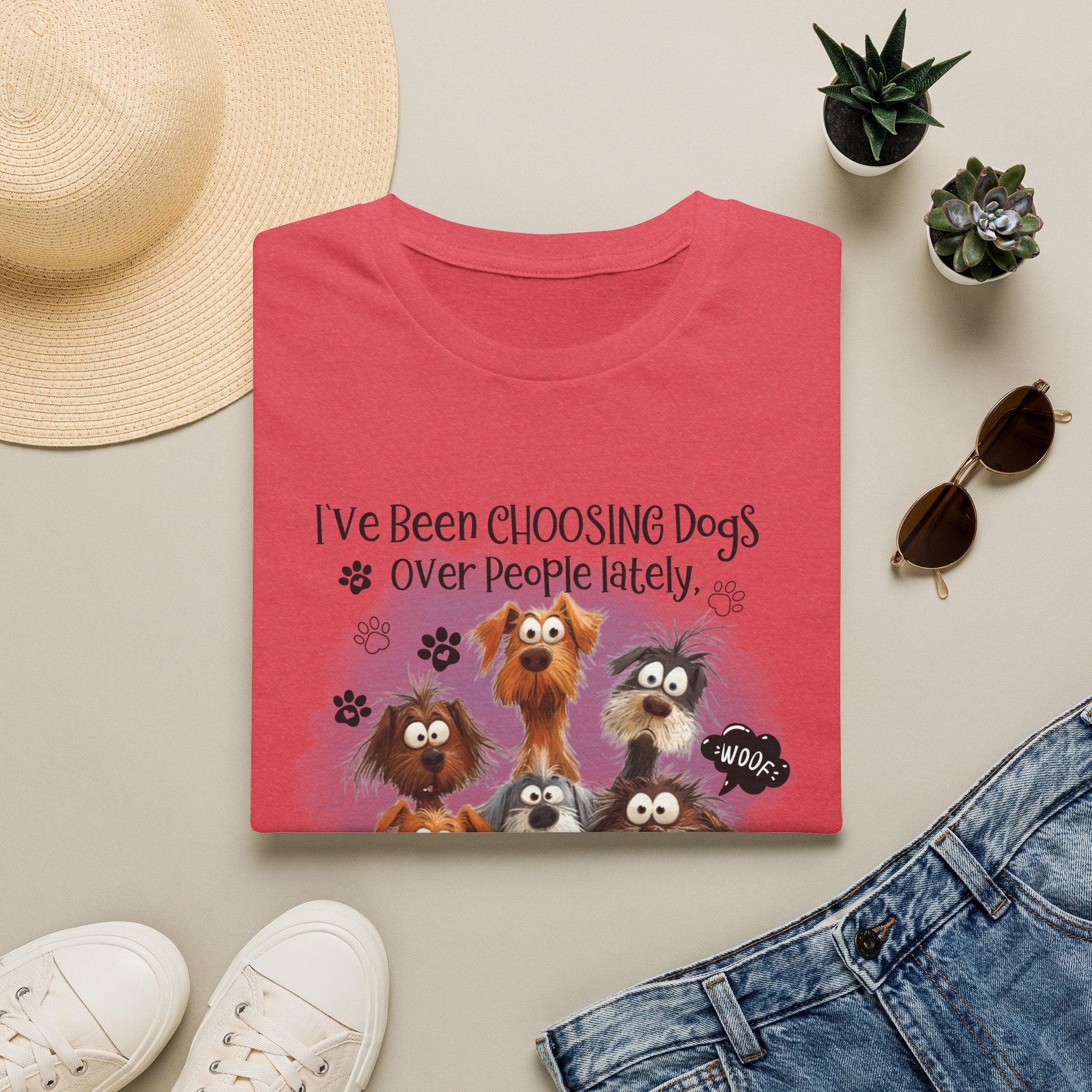 Choosing Dogs Over People T-Shirt | Cute Cartoon Dogs, Paw Print Design