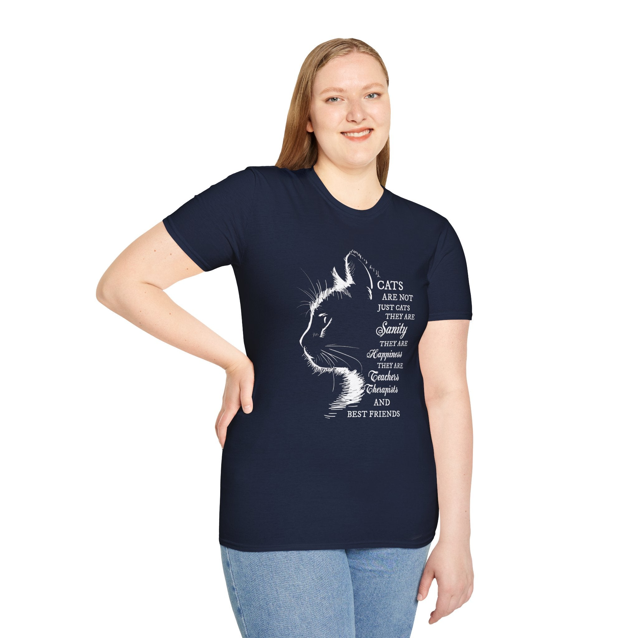 Cat Silhouette Quote T-Shirt | Cat Lovers Tee, Feline Friendship Design