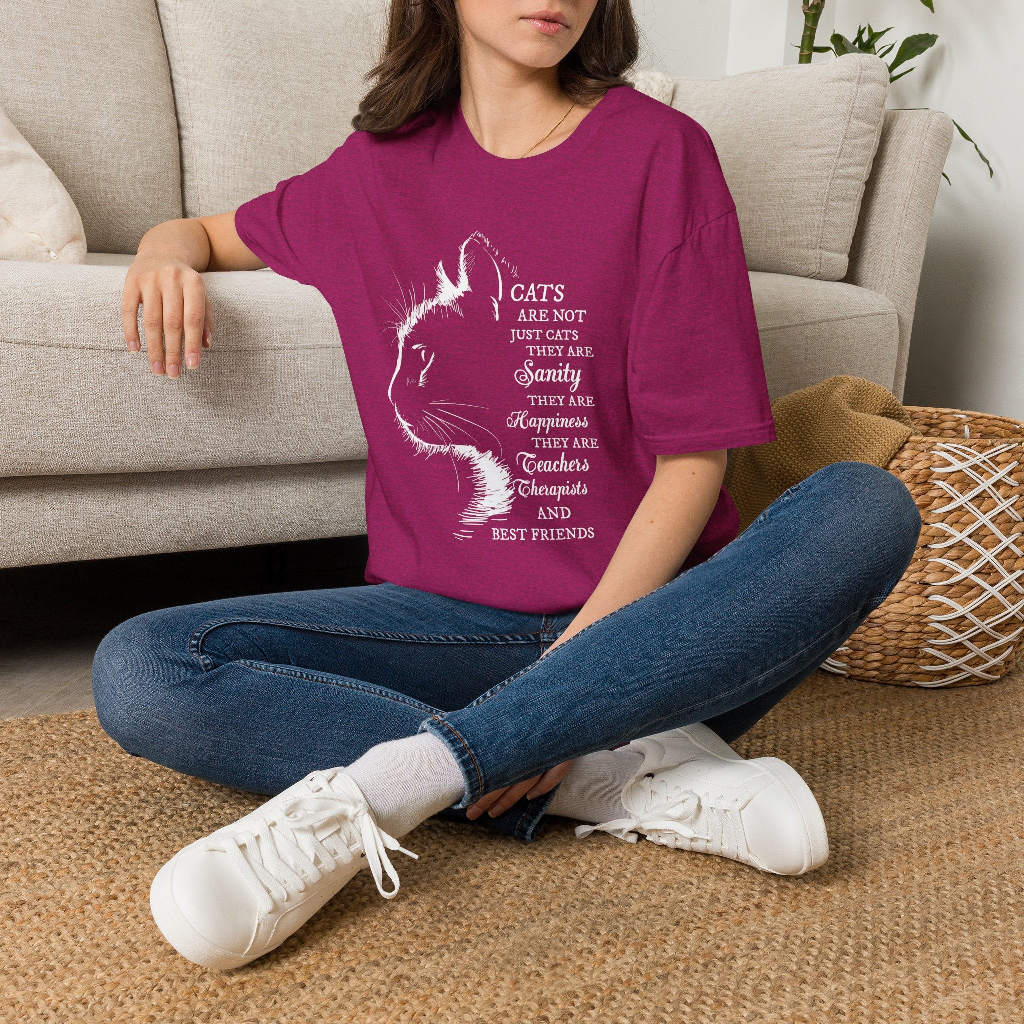 Cat Silhouette Quote T-Shirt | Cat Lovers Tee, Feline Friendship Design