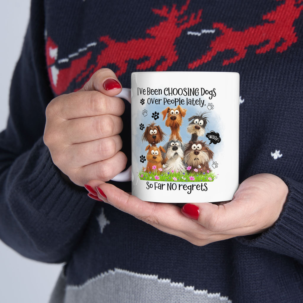 I've Been Owned by Dogs Mug | Cute Paw Print Dog Stack Ceramic Mug