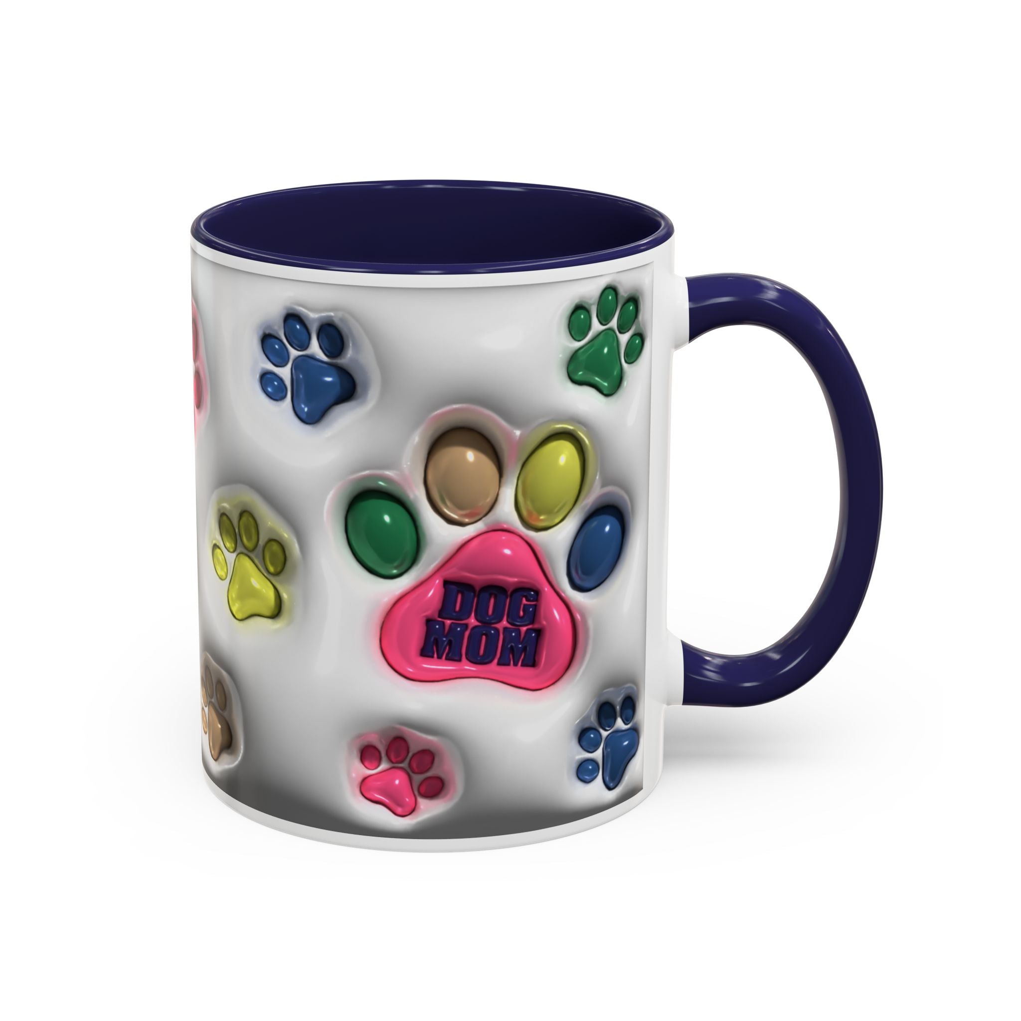 Colorful Paw Print Dog Mom Mug | Accent Coffee Mug