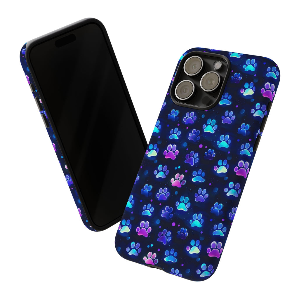 Neon Paw Print Phone Case | Tough Case