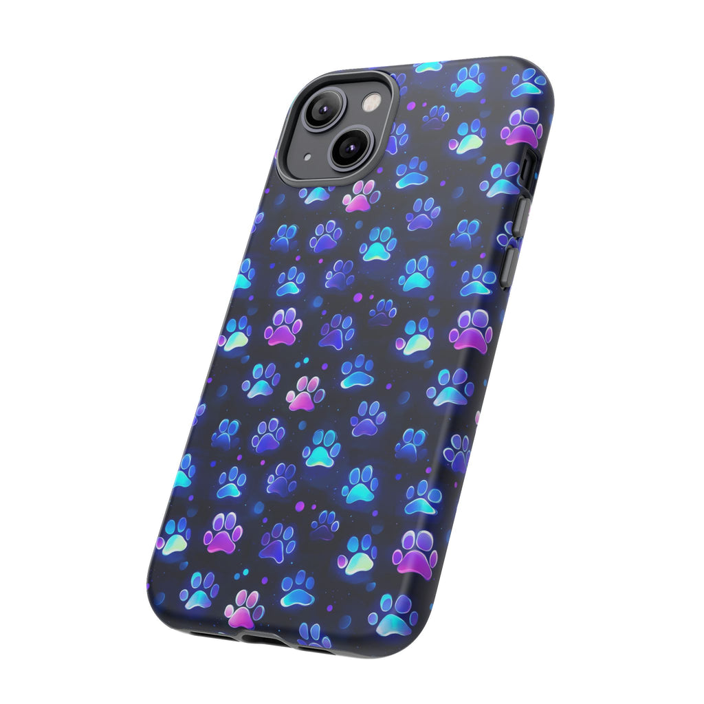 Neon Paw Print Phone Case | Tough Case