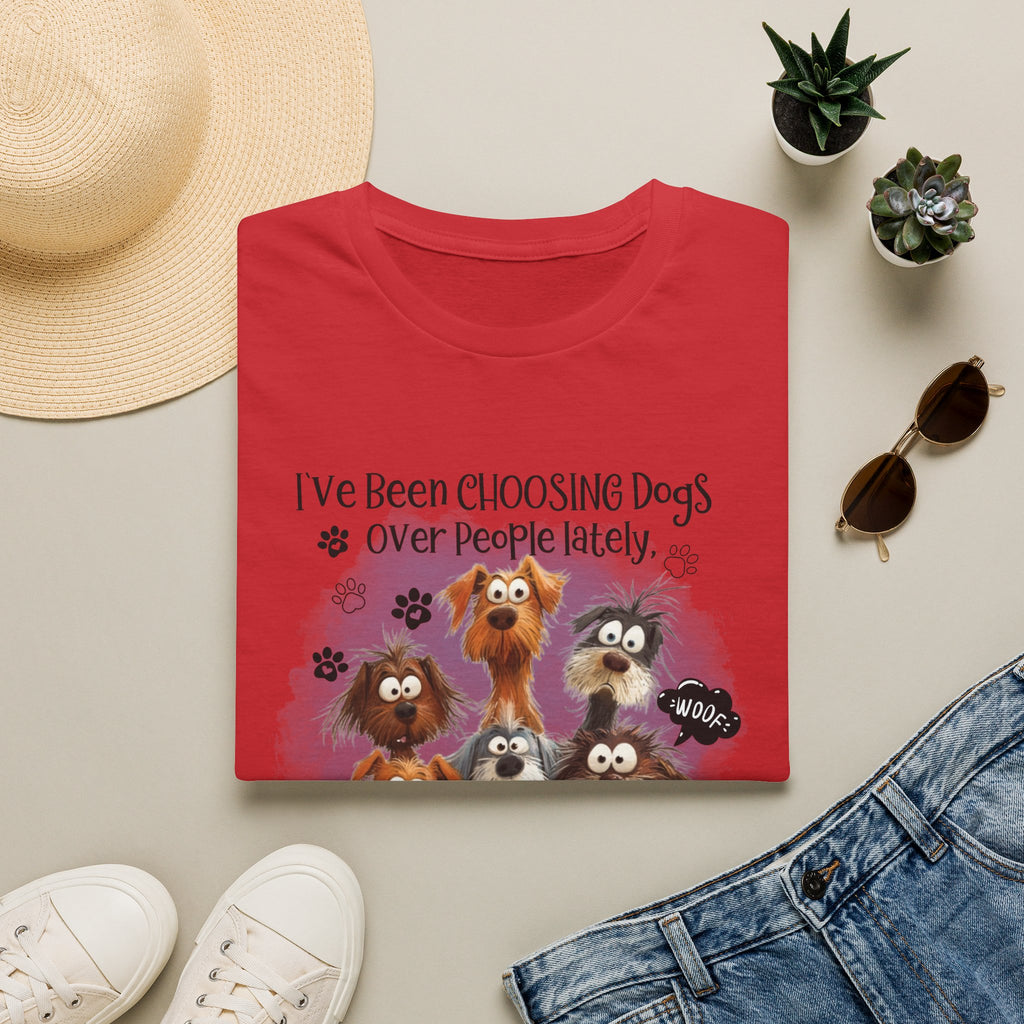 Choosing Dogs Over People T-Shirt | Cute Cartoon Dogs, Paw Print Design