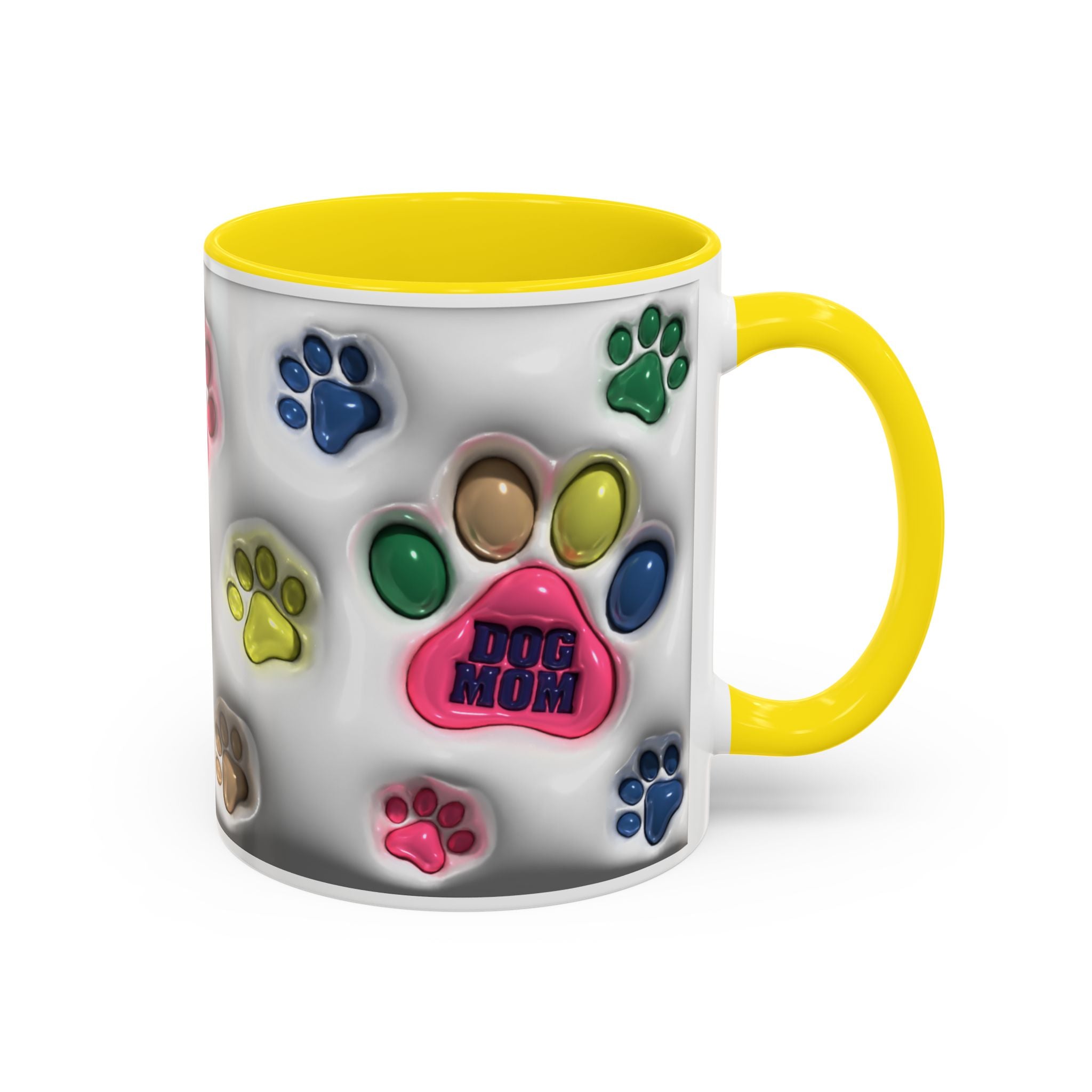 Colorful Paw Print Dog Mom Mug | Accent Coffee Mug