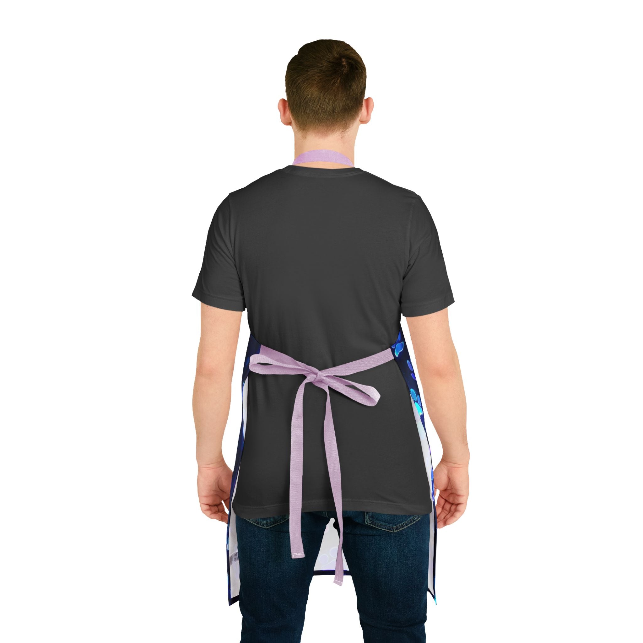 Neon Paw Prints Apron | Colorful Cat Dog Paws Pattern