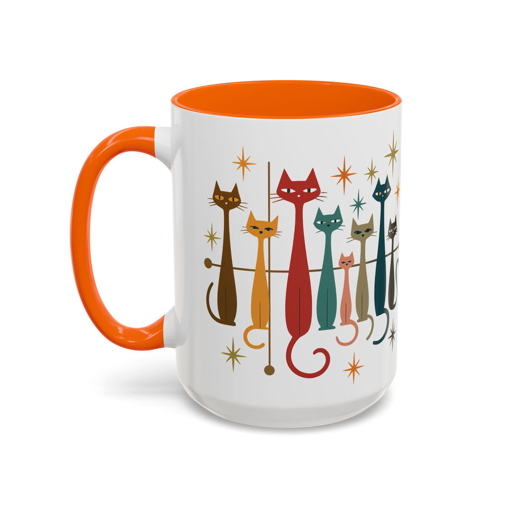 Retro Mid-Century Cats 1950s 1960s Accent Coffee Mug | 11oz 15oz