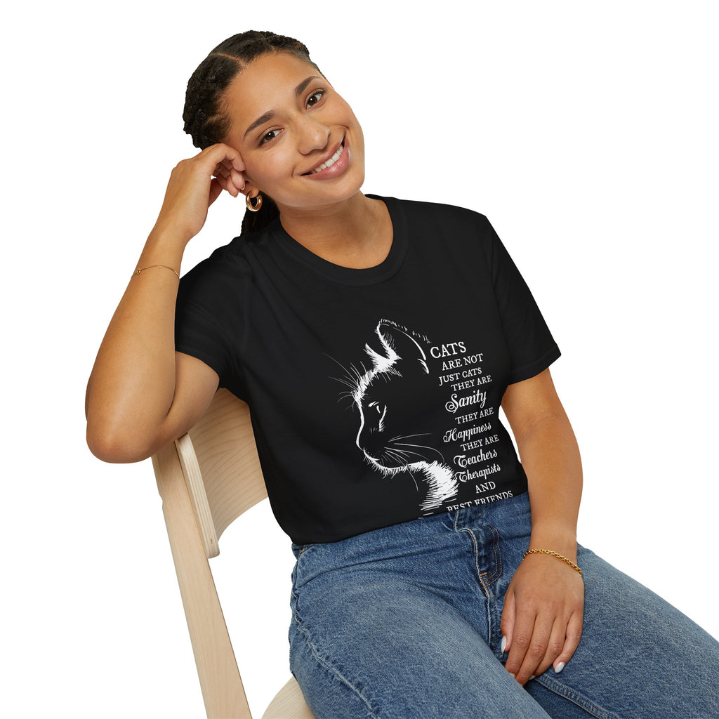 Cat Silhouette Quote T-Shirt | Cat Lovers Tee, Feline Friendship Design