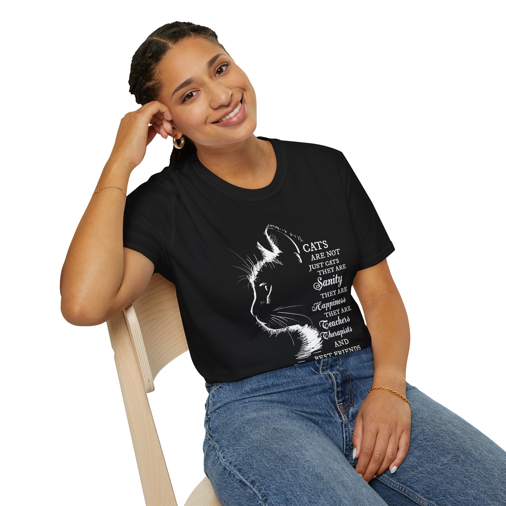 Cat Silhouette Quote T-Shirt | Cat Lovers Tee, Feline Friendship Design