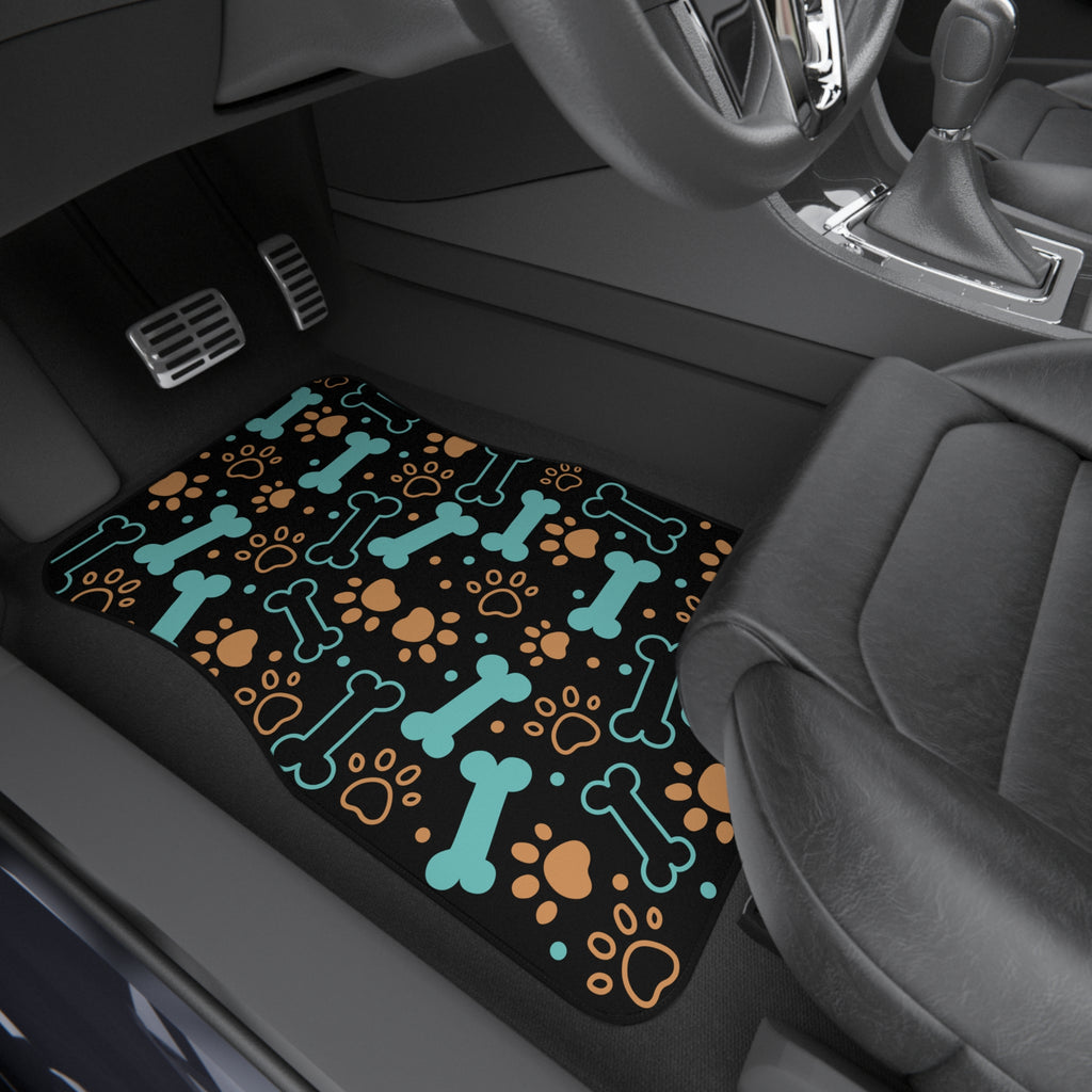 Dog Bones and Paw Print Car Mats | Front Floor Mats