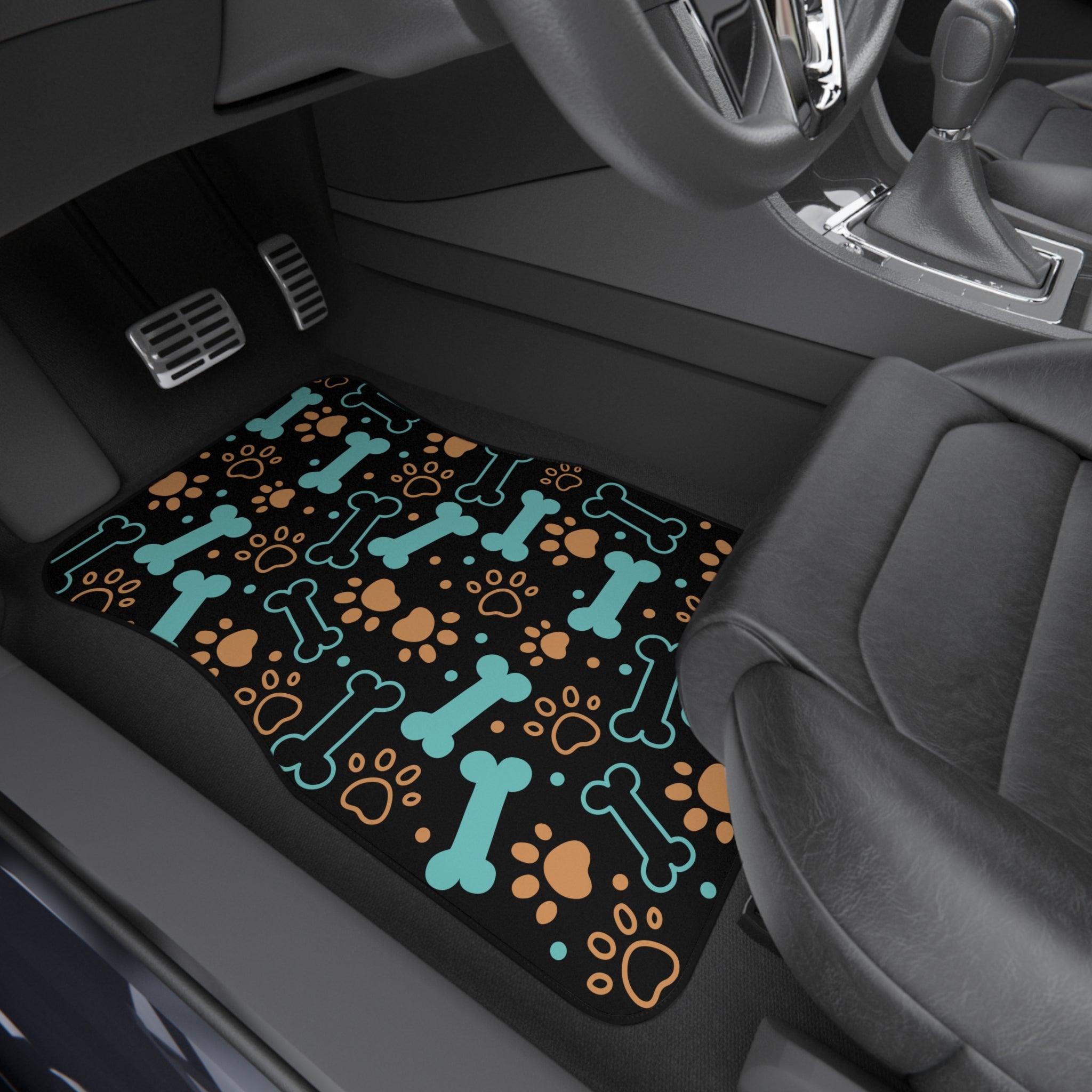 Dog Bones and Paw Print Car Mats | Front Floor Mats