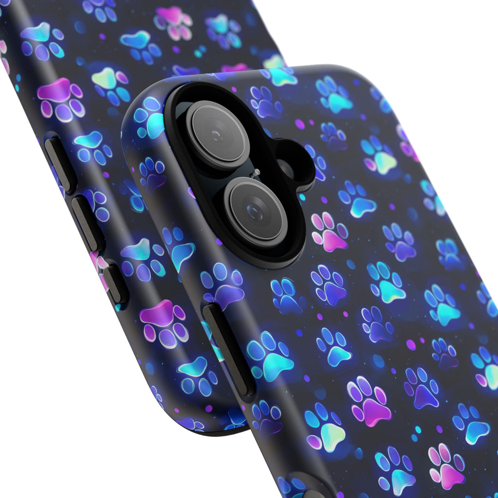 Neon Paw Print Phone Case | Tough Case
